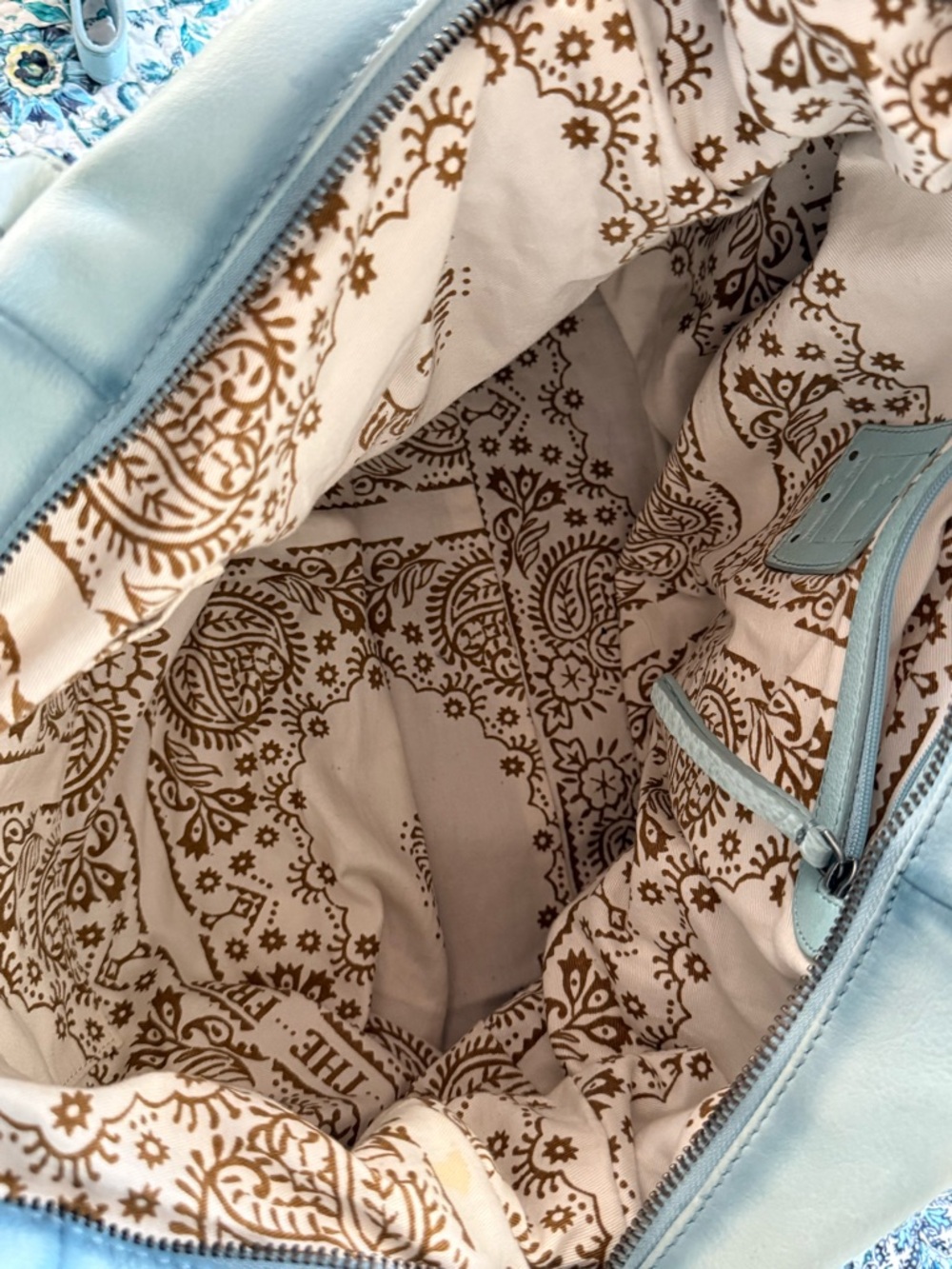 We The Free Emerson Light Blue Leather Tote - Picture 6 of 12